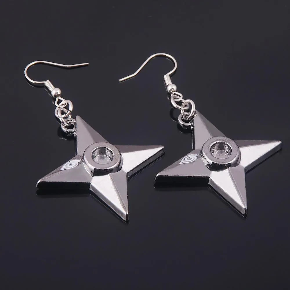 Naruto Shuriken Earrings Anime Cosplay Pendants Accessories Jewellery