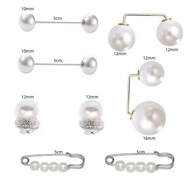 Pants Tight Pants Skirt Waist Artifact Tight Waist Pin Anti-running Light Brooch High-end Corsage Pin Jewelry Pearl Brooch Buckle