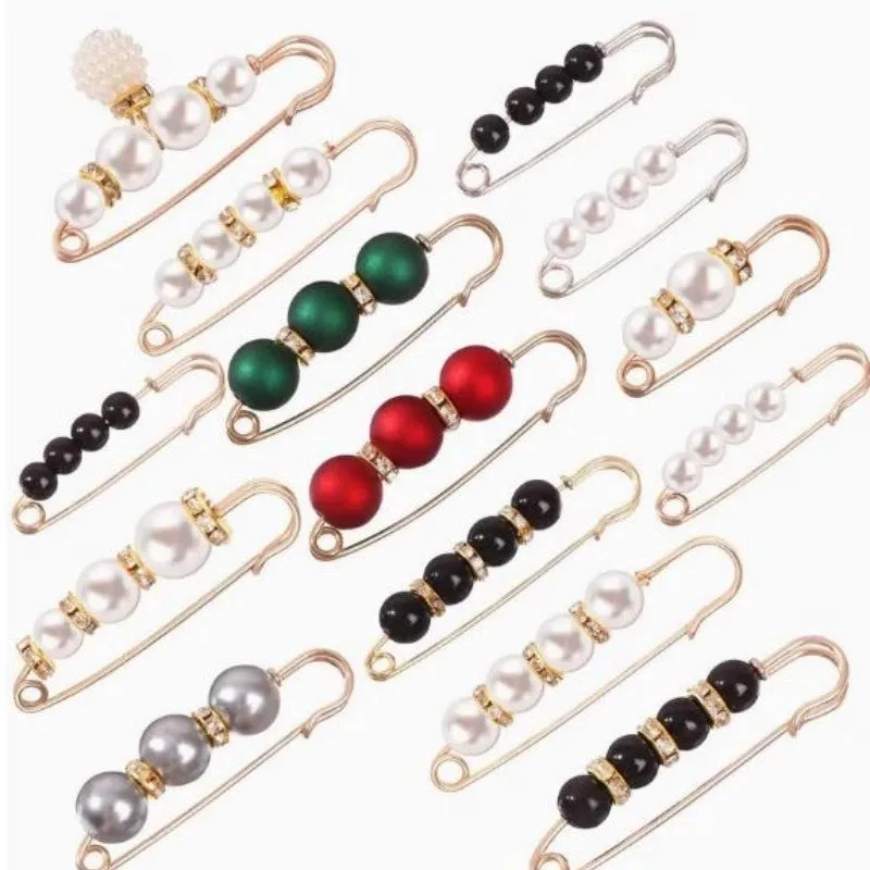 Pants Tight Pants Skirt Waist Artifact Tight Waist Pin Anti-running Light Brooch High-end Corsage Pin Jewelry Pearl Brooch Buckle