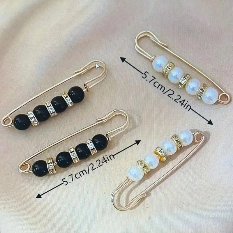 Pants Tight Pants Skirt Waist Artifact Tight Waist Pin Anti-running Light Brooch High-end Corsage Pin Jewelry Pearl Brooch Buckle