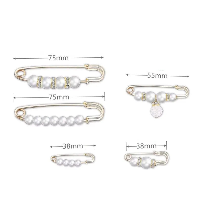 Pants Tight Pants Skirt Waist Artifact Tight Waist Pin Anti-running Light Brooch High-end Corsage Pin Jewelry Pearl Brooch Buckle