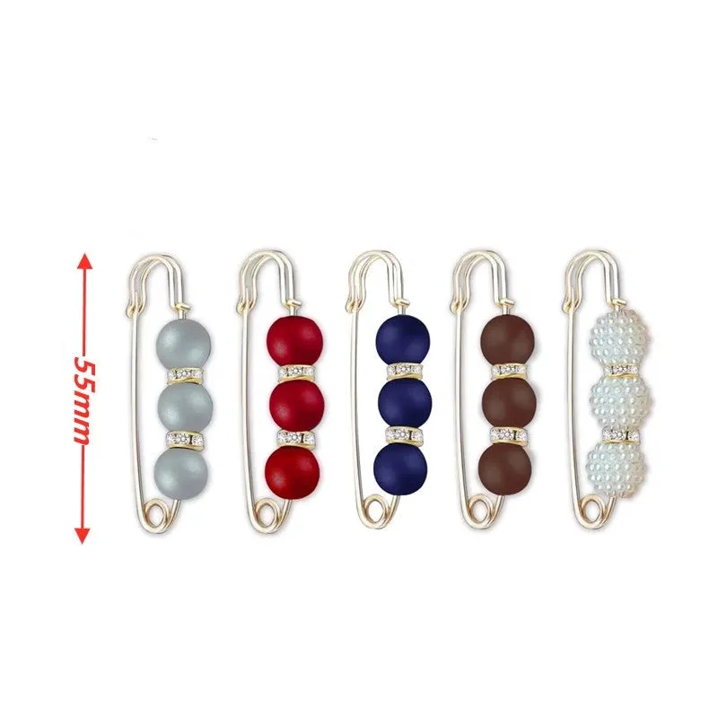 Pants Tight Pants Skirt Waist Artifact Tight Waist Pin Anti-running Light Brooch High-end Corsage Pin Jewelry Pearl Brooch Buckle