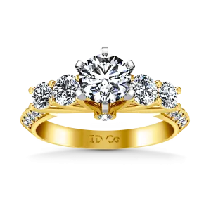 Pave Engagement Ring Regal 14K Yellow Gold