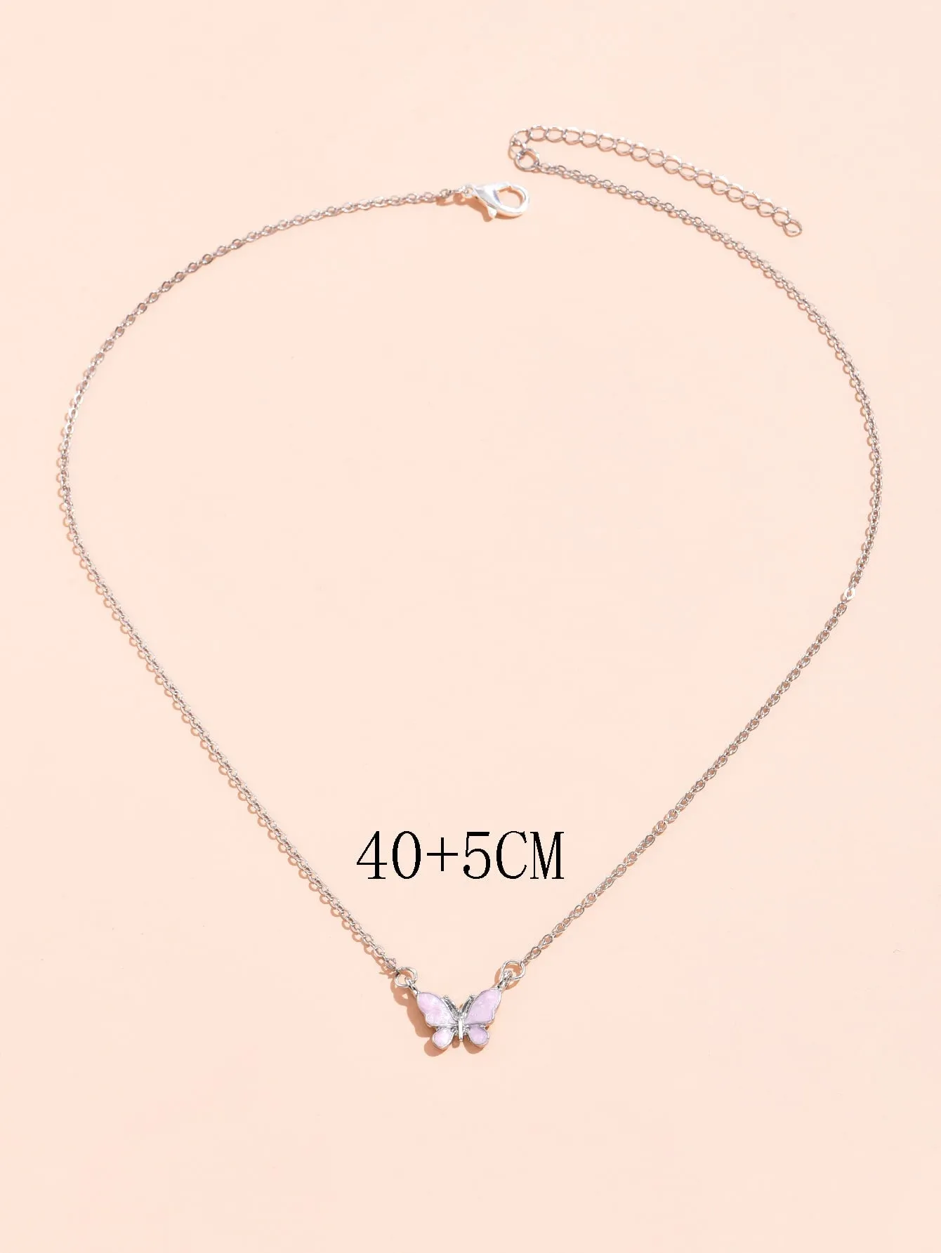 Pink Butterfly Charm Necklace for Women Jewelry for Women Gift for Her Necklace