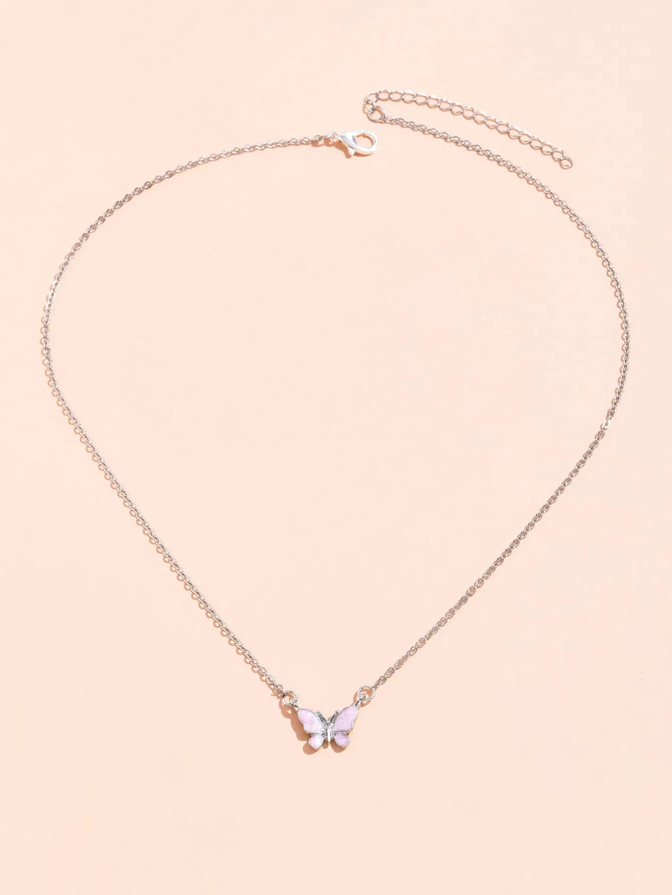 Pink Butterfly Charm Necklace for Women Jewelry for Women Gift for Her Necklace