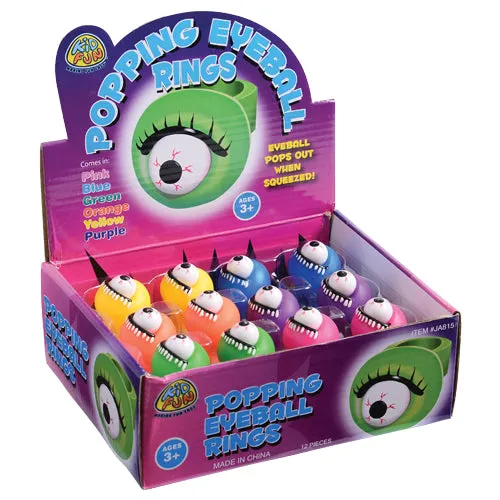 Popping Eyeball Rings Novelty (one dozen)