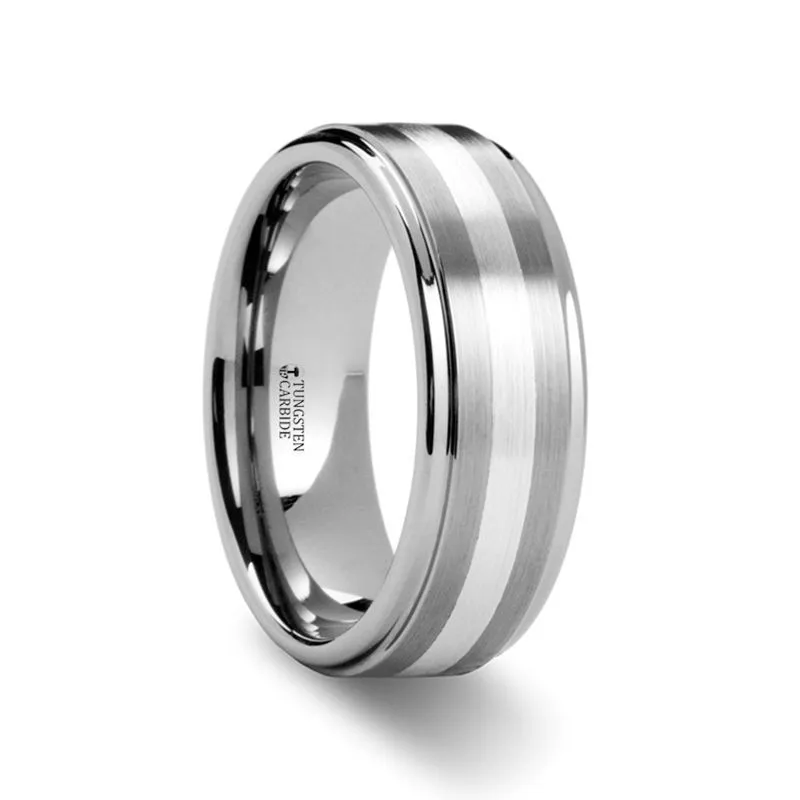 PRAETOR | Tungsten Ring Silver Inlay