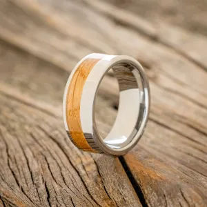 "TANNER" - WHISKEY BARREL OAK WEDDING BAND - TUNGSTEN - SIZE 8 1/4