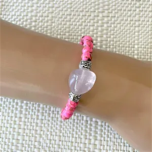 Rose Quartz and Pink Mosaic Beaded Bracelet