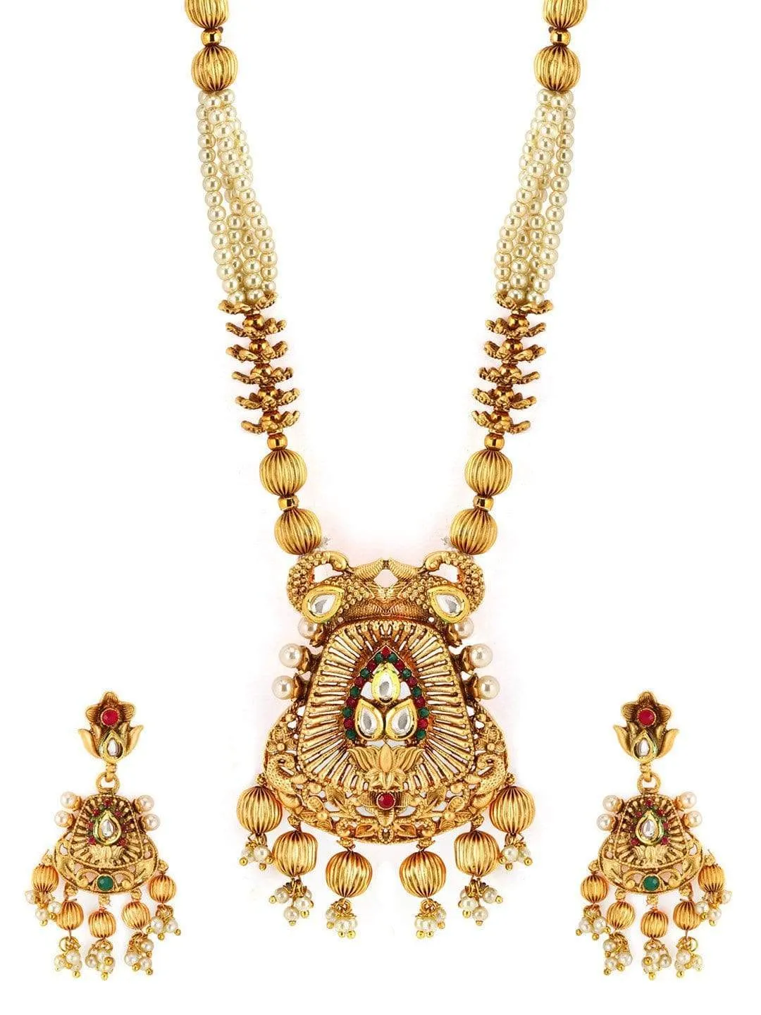 Rubans 22K Gold Plated Traditional Pendant Set