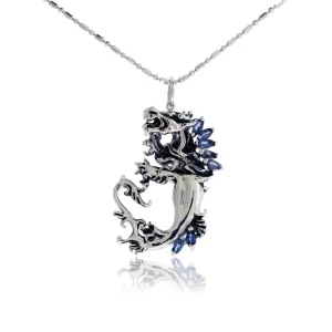 Sapphire Chinese Dragon Pendant