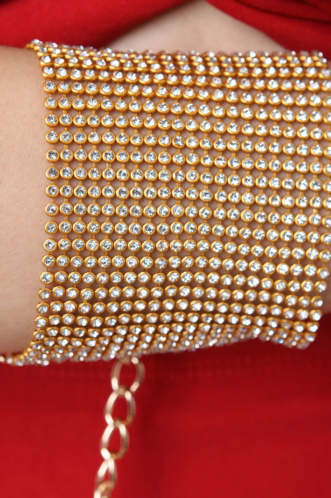 Shiny Rhinestone Thick Band Bracelet