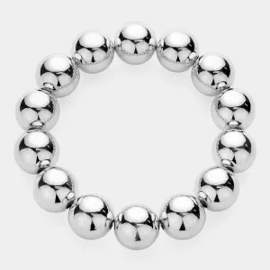 Silver Metallic Bead Bracelet