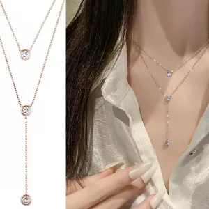 SISSLIA Stainless Steel Hollow Necklace Fashion Long Geometric Sweater Chain Women Necklace Jewelry For Women