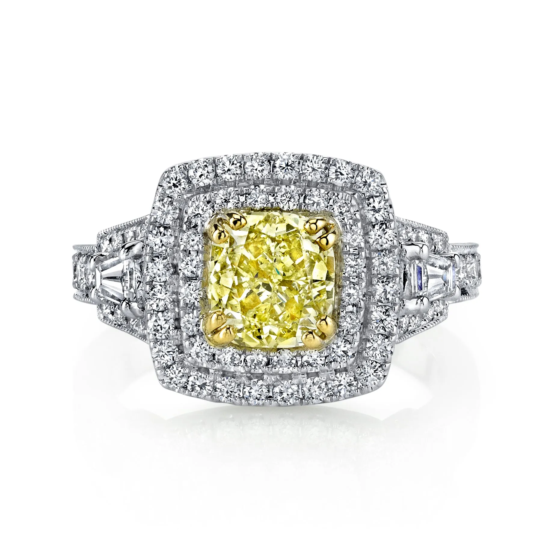 Soleamore Unique Rare Yellow Diamond Ring Style 18R1017DY