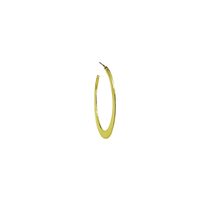 Solid Brass Crescent Moon Hoops – Large