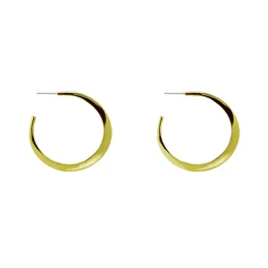 Solid Brass Crescent Moon Hoops – Large