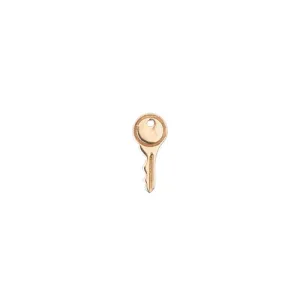 Solid Gold Tiny Key Stud Single Earring, 14k