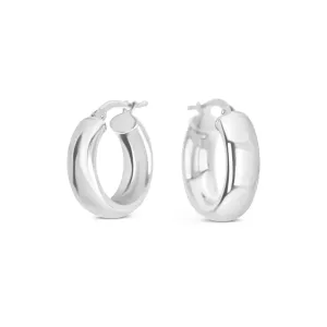 Solid Silver Chunky Hoop Earrings