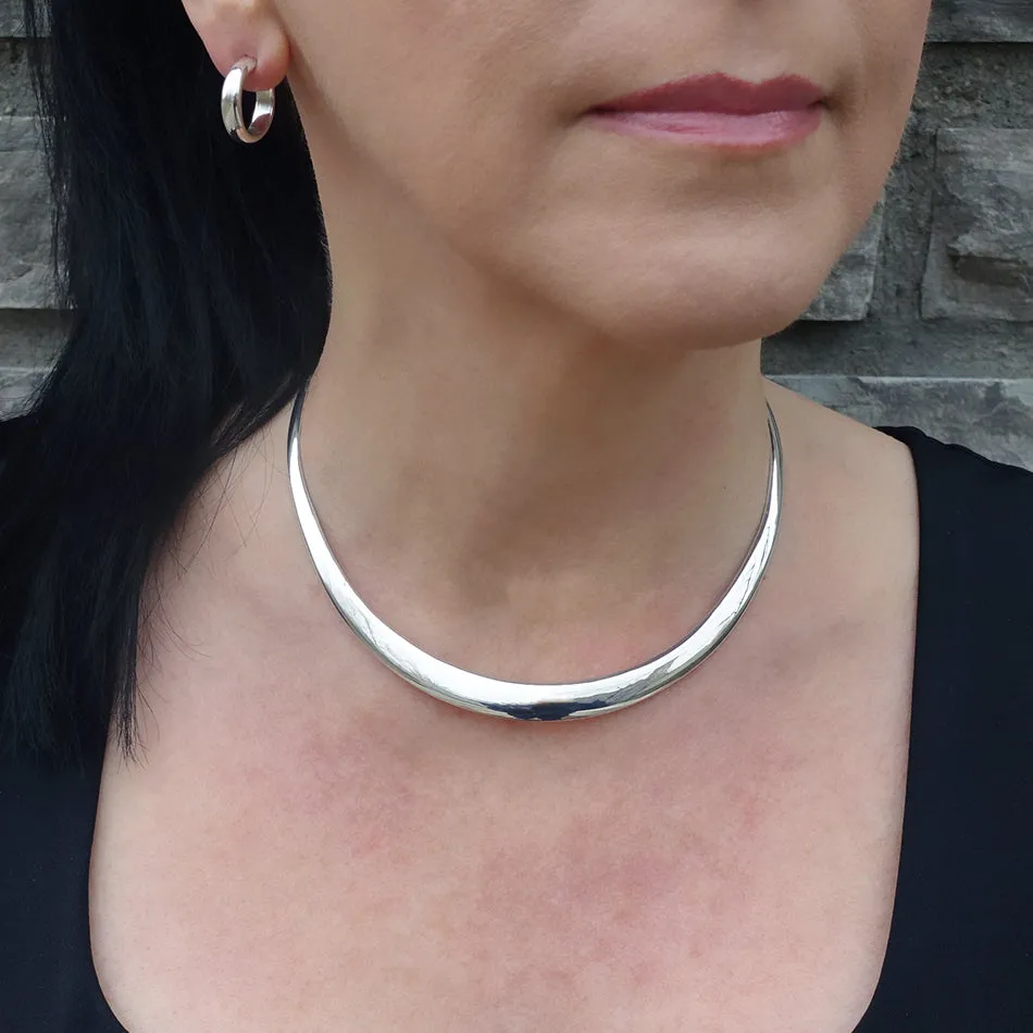 Solid Sterling Silver Choker Necklace