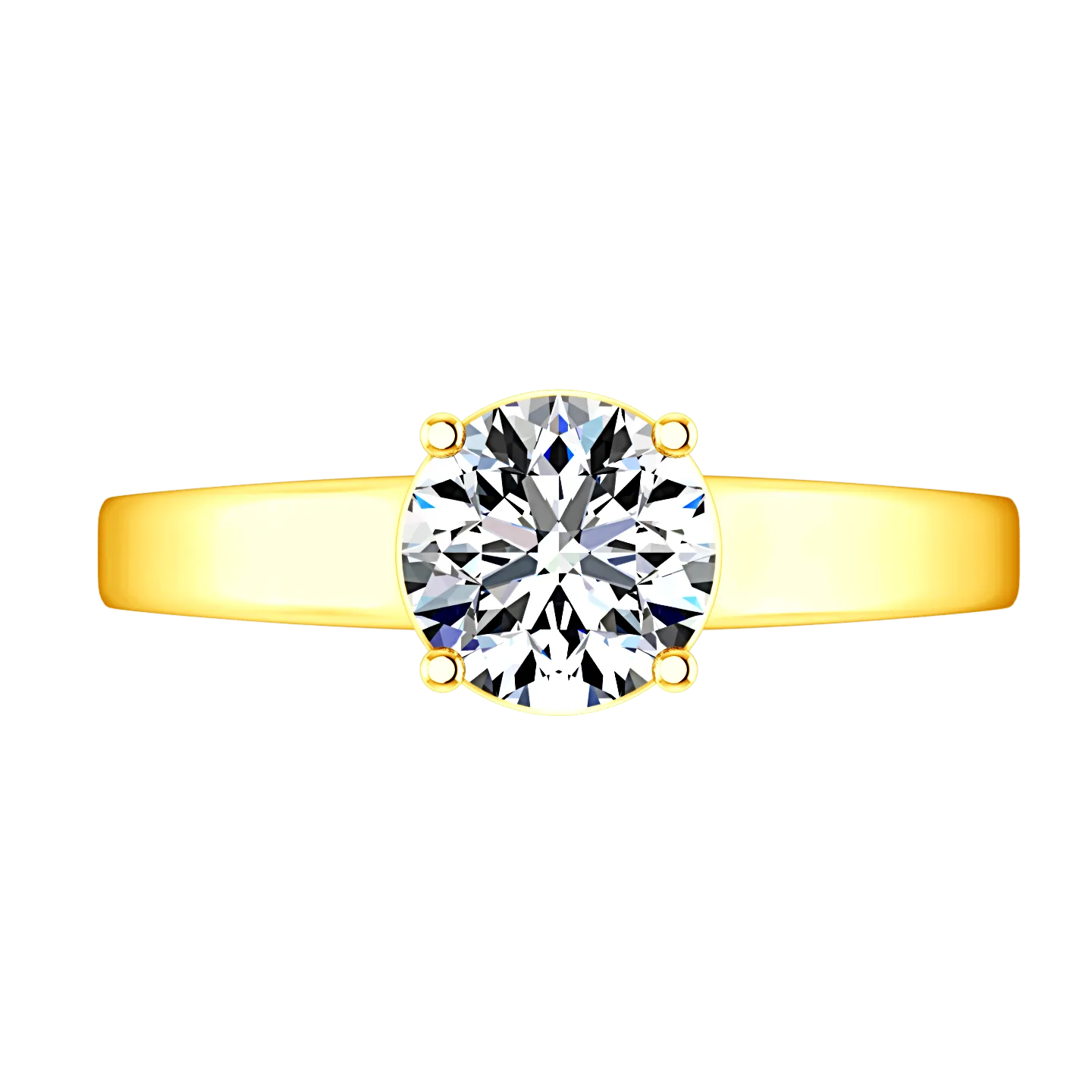 Solitaire Engagement Ring Valse  14K Yellow Gold