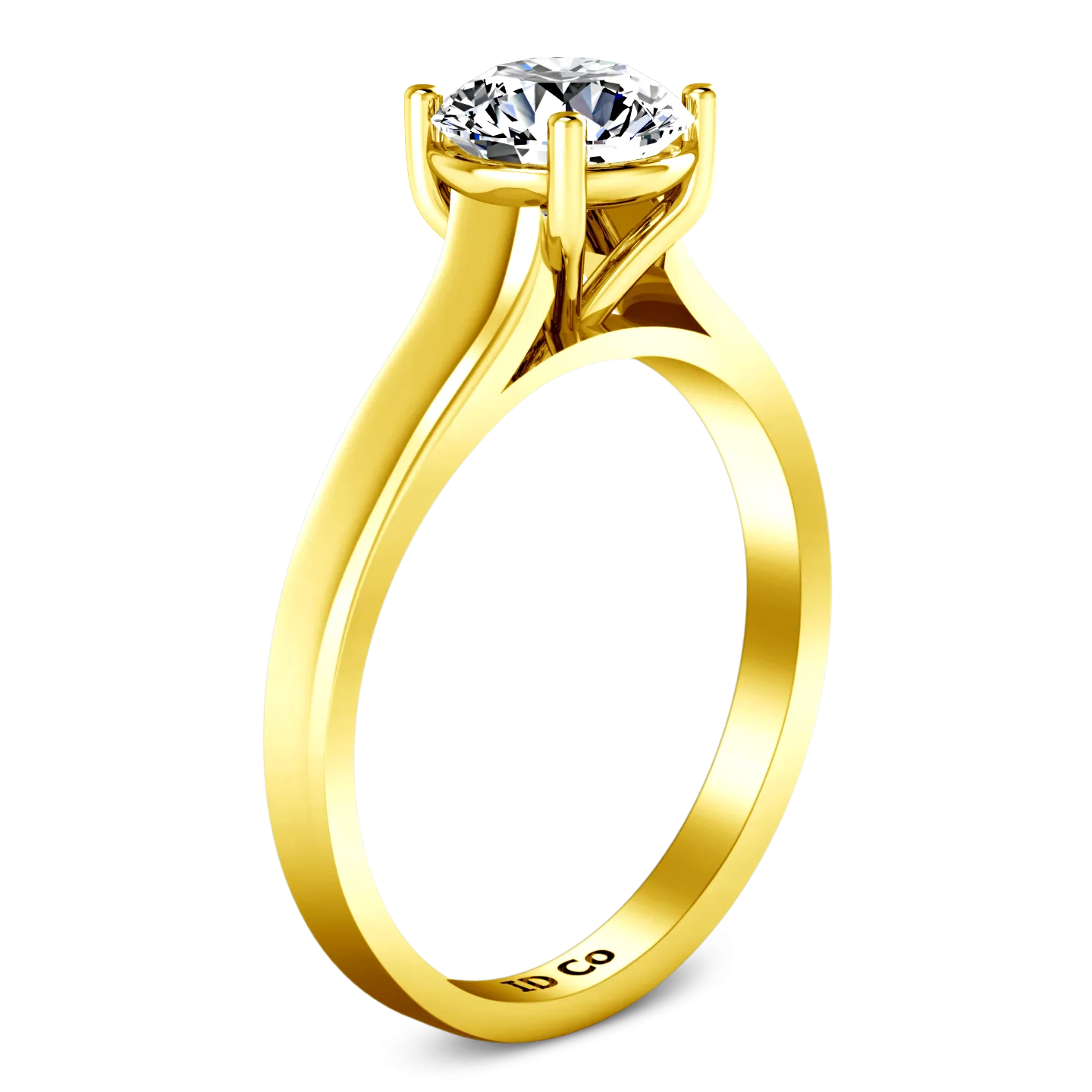 Solitaire Engagement Ring Valse  14K Yellow Gold