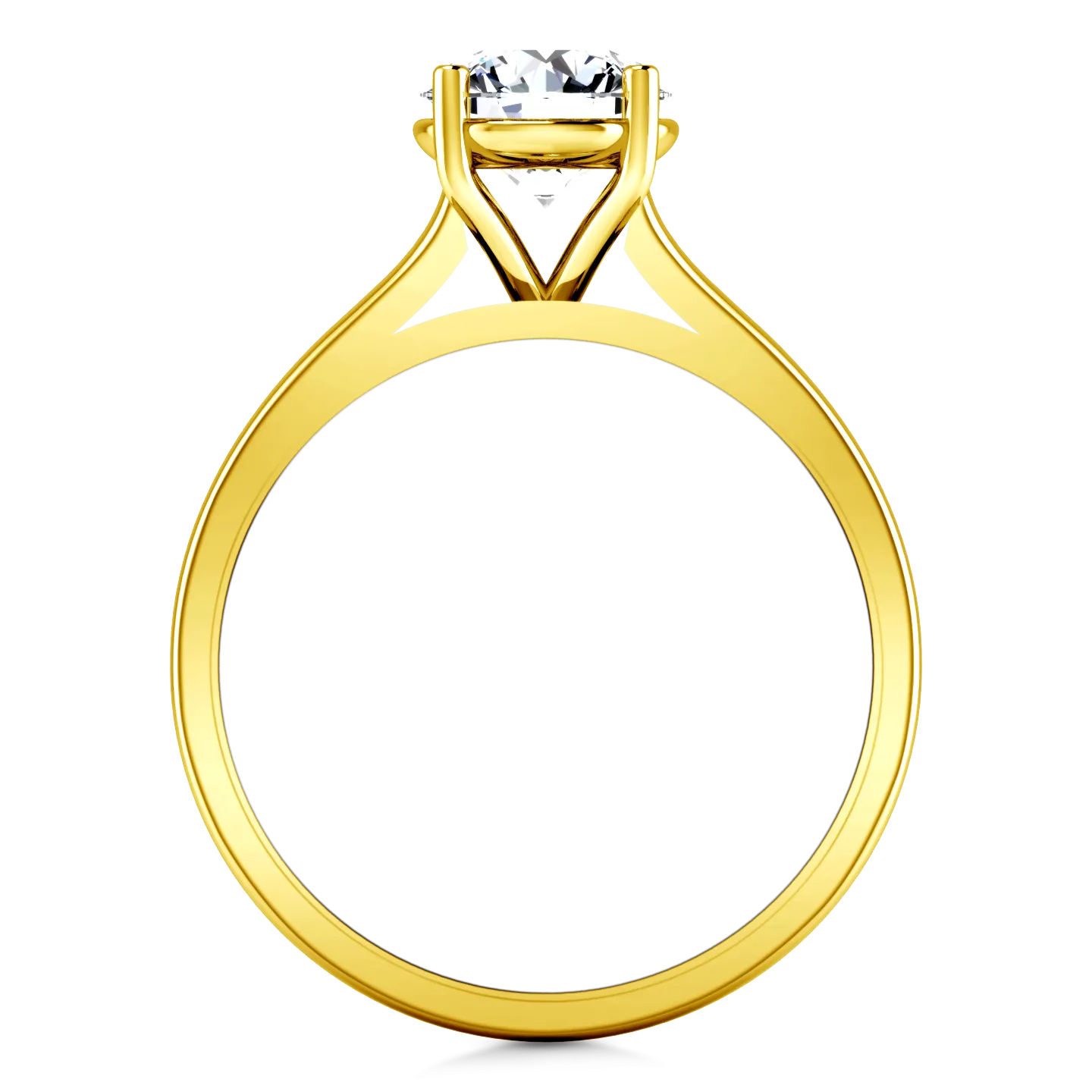 Solitaire Engagement Ring Valse  14K Yellow Gold