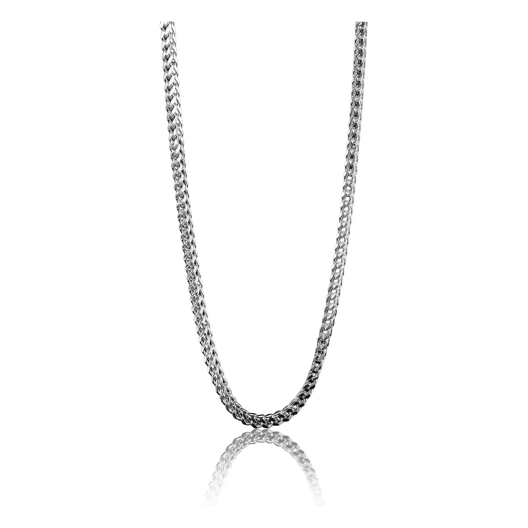 Stainless Steel Franco Wheat Chain Necklace 8mm