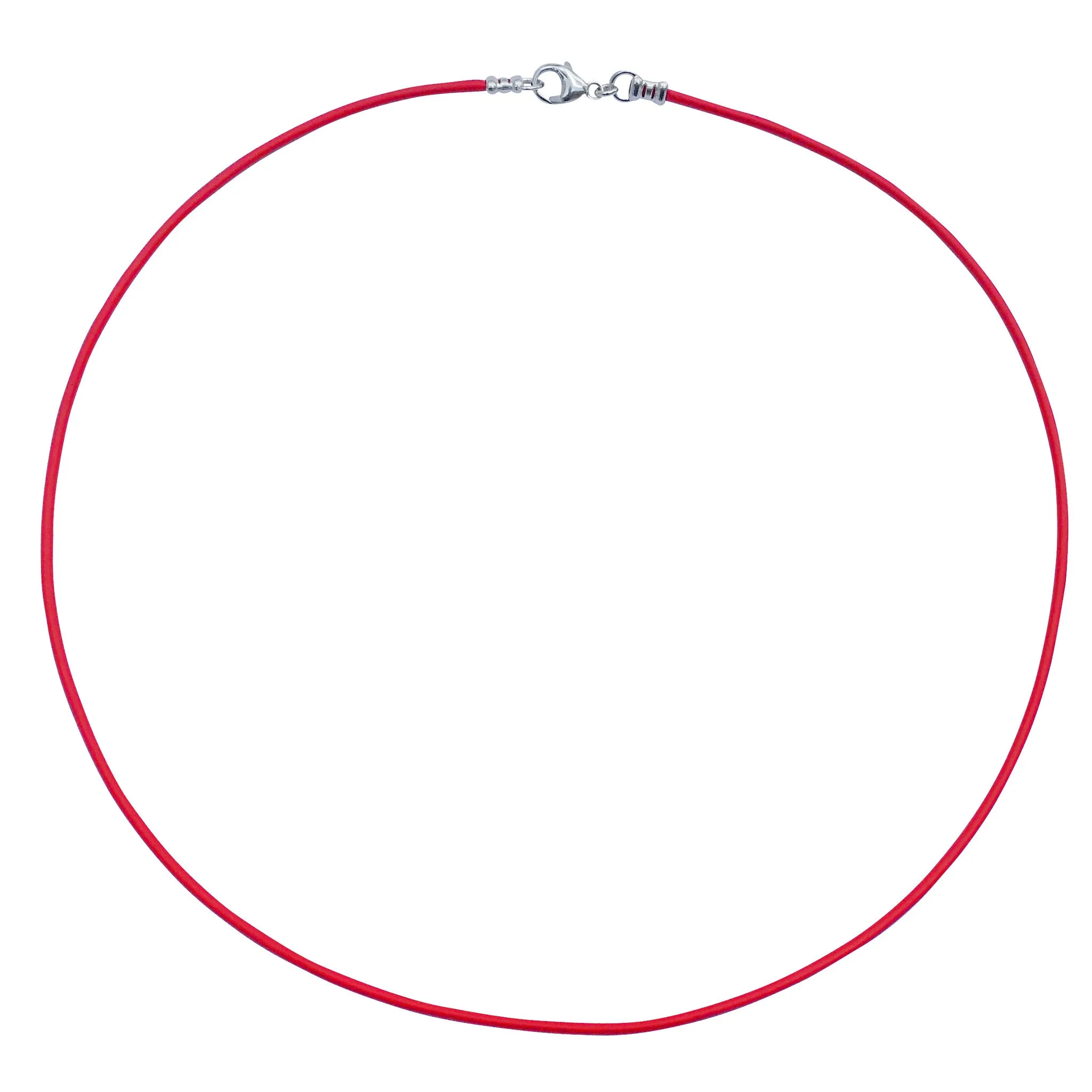 Sterling Silver 1.8mm Fine Red Leather Cord Necklace