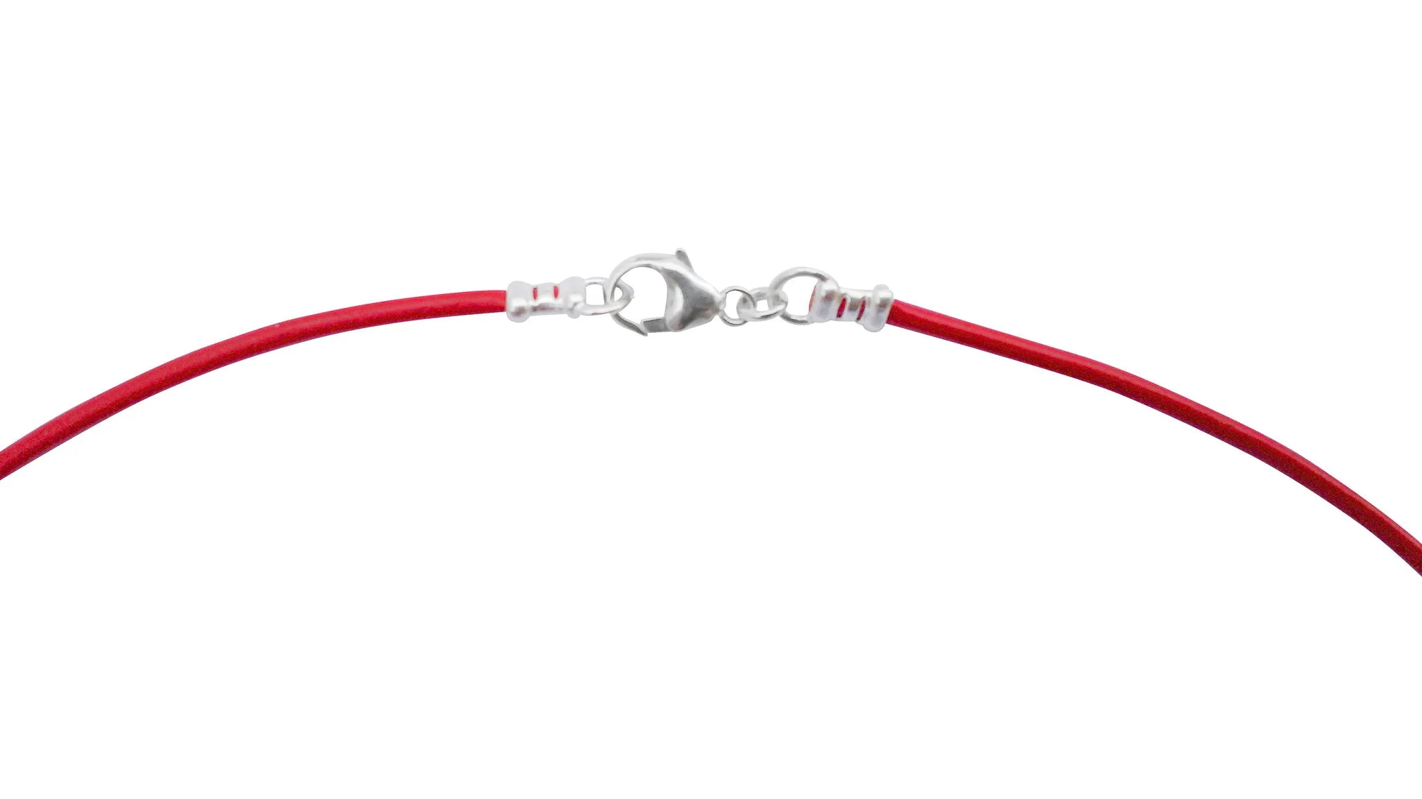 Sterling Silver 1.8mm Fine Red Leather Cord Necklace