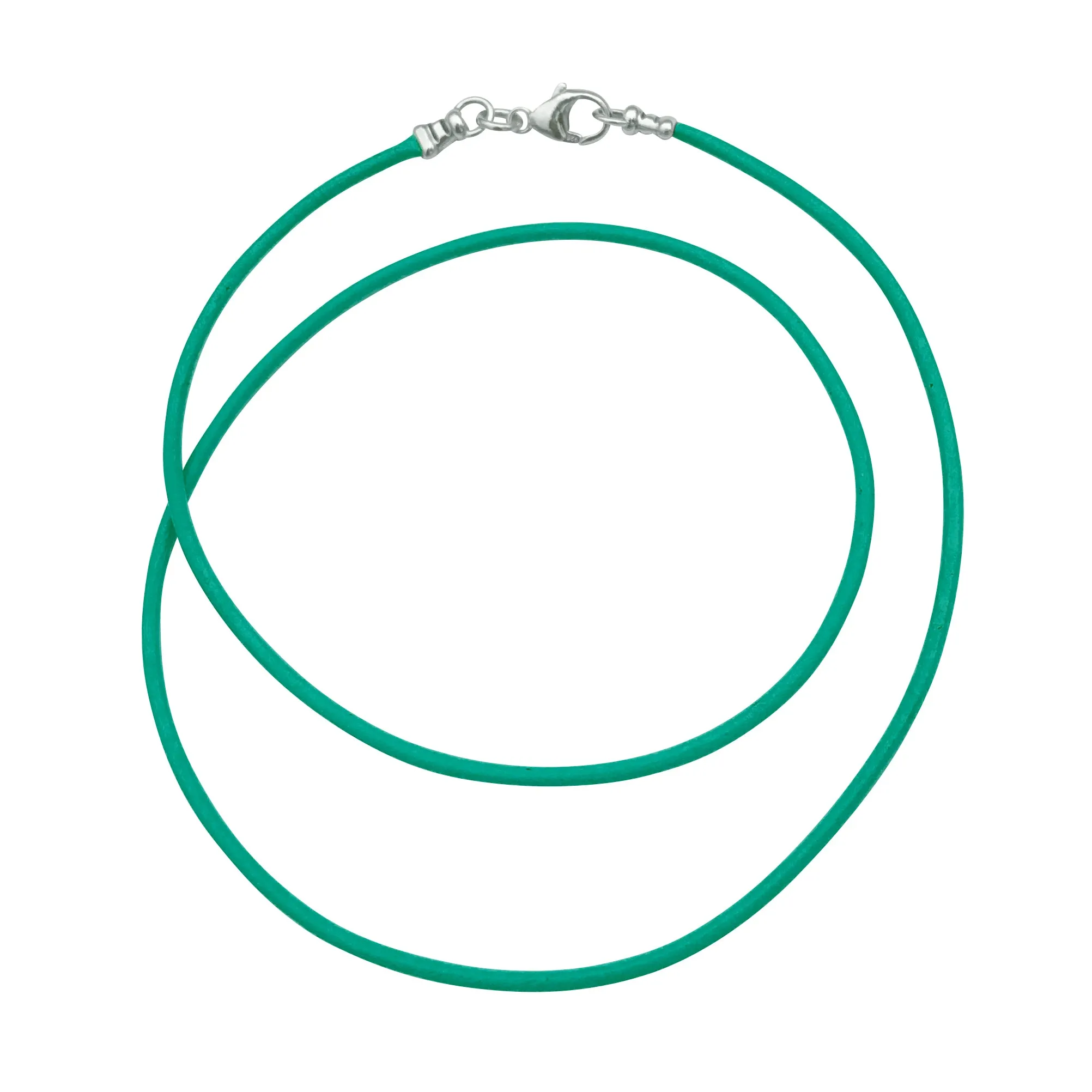 Sterling Silver 1.8mm Fine Turquoise Leather Cord Necklace