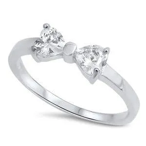 Sterling Silver CZ Bow Ring