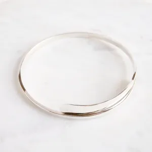 Sterling Silver Shiny Paddle By-pass Bracelet