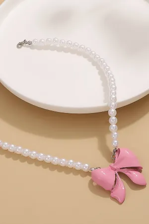 TastyHottie - Pearl Bow-tie Pendant Necklaces