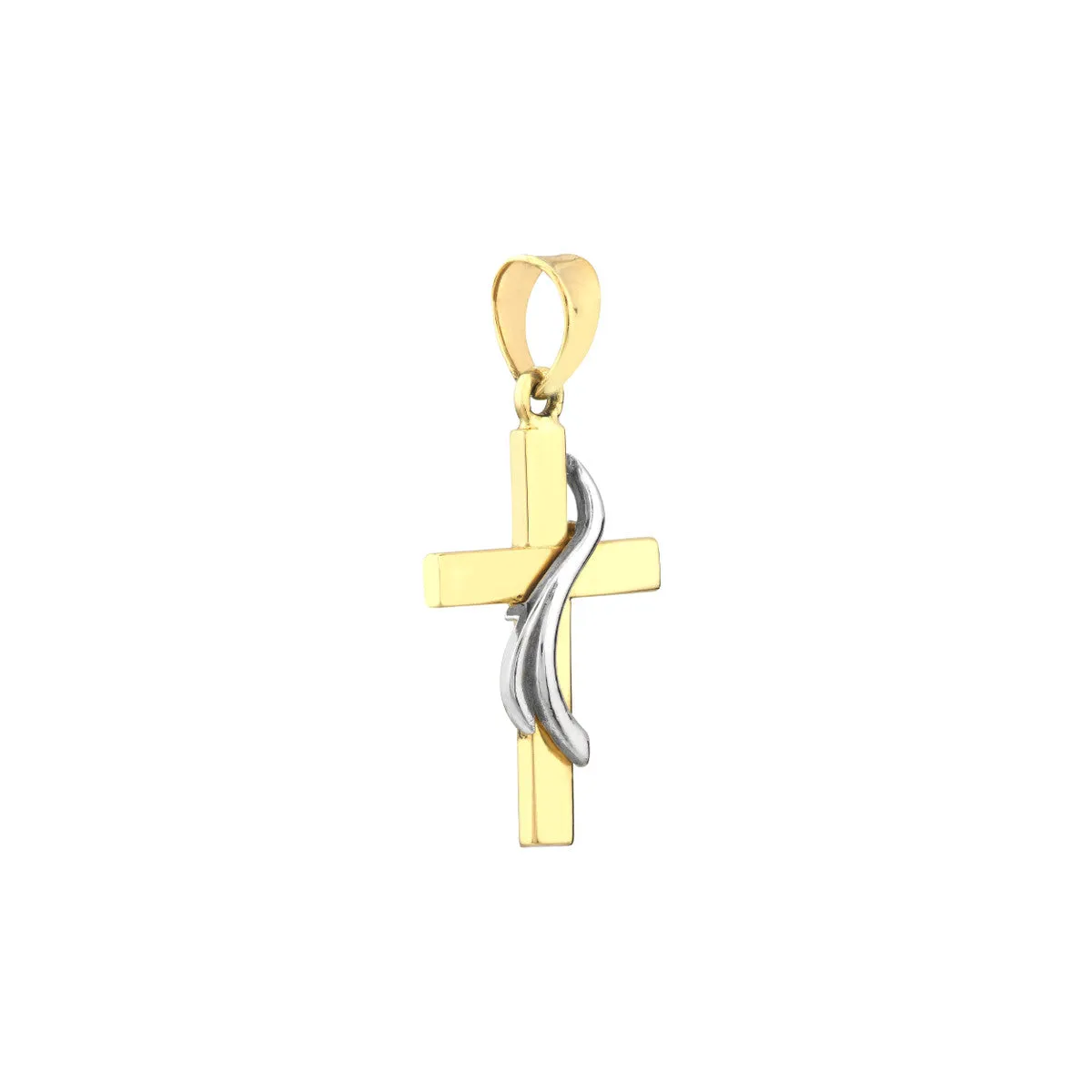 Two Tone Wrap Around Cross Pendant