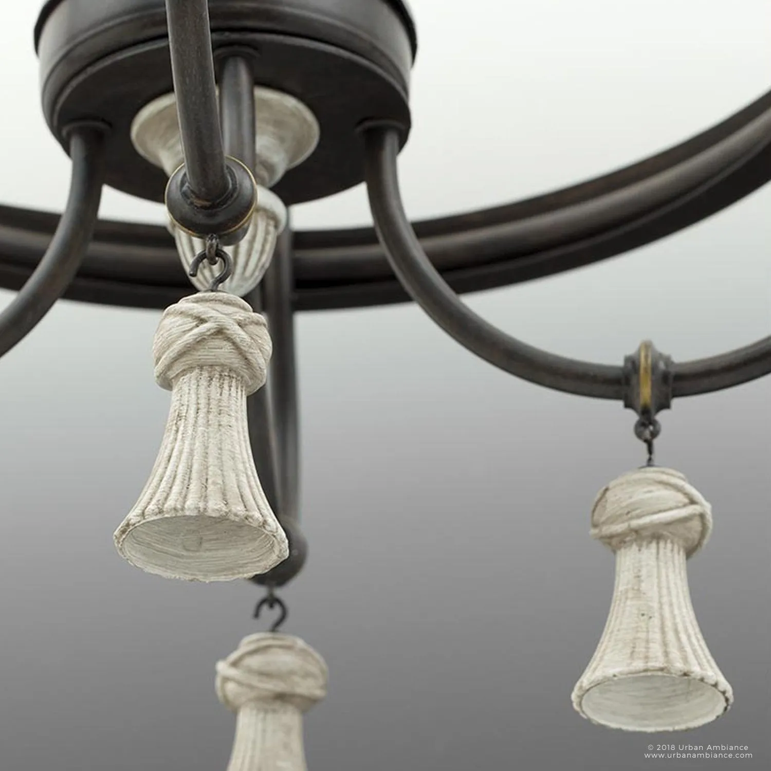 UHP2103 French Rustic Chandelier, 42.125"H x 18.75"W, Ancient Bronze Finish, Alicante Collection