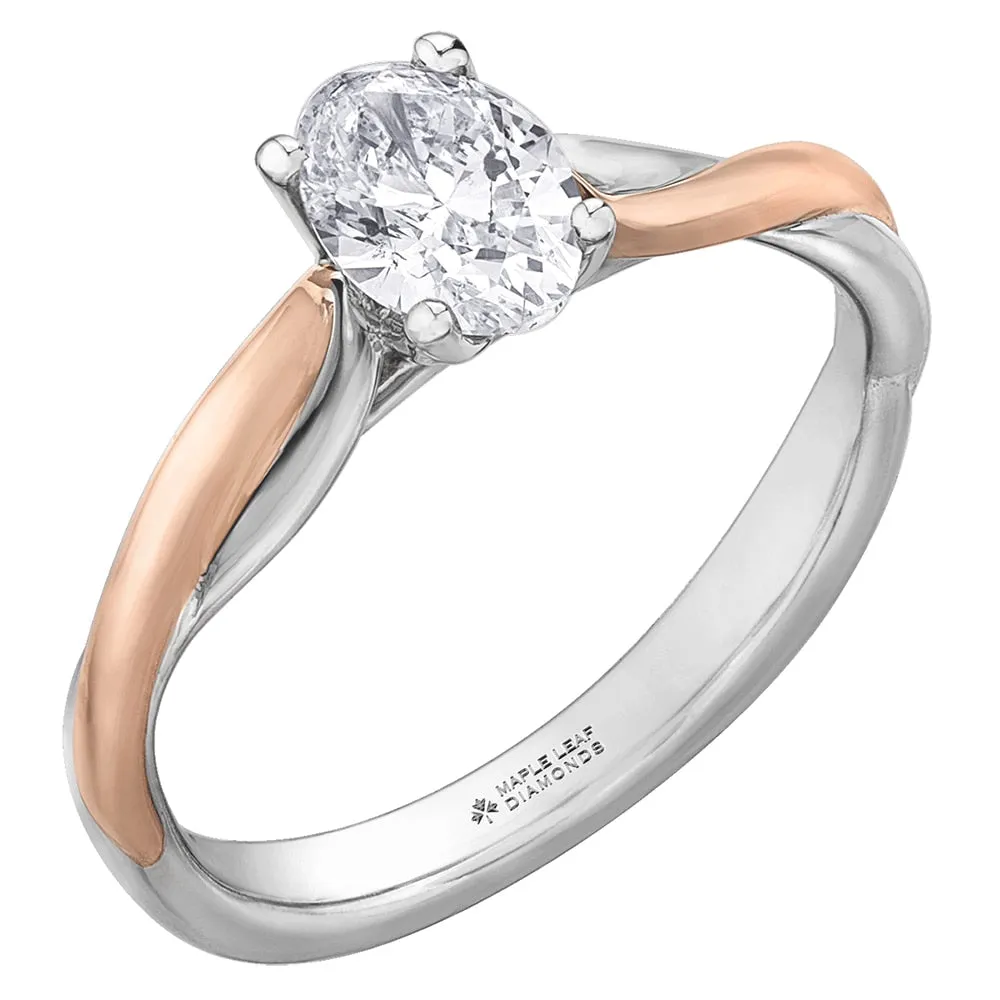 Unique Oval Canadian Diamond Solitaire Ring