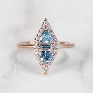 Valentina Ring with Aquamarine and Diamonds - Made to Order