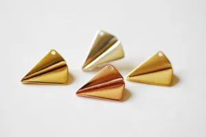 Vermeil Rose Gold Paper Airplane Charm- 18k gold plated over Sterling Silver Airplane Pendant, Airplane Charm, Airplane Pendant, Aviation