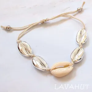 Waikiki Cowry Silver Hawaiian Bracelet