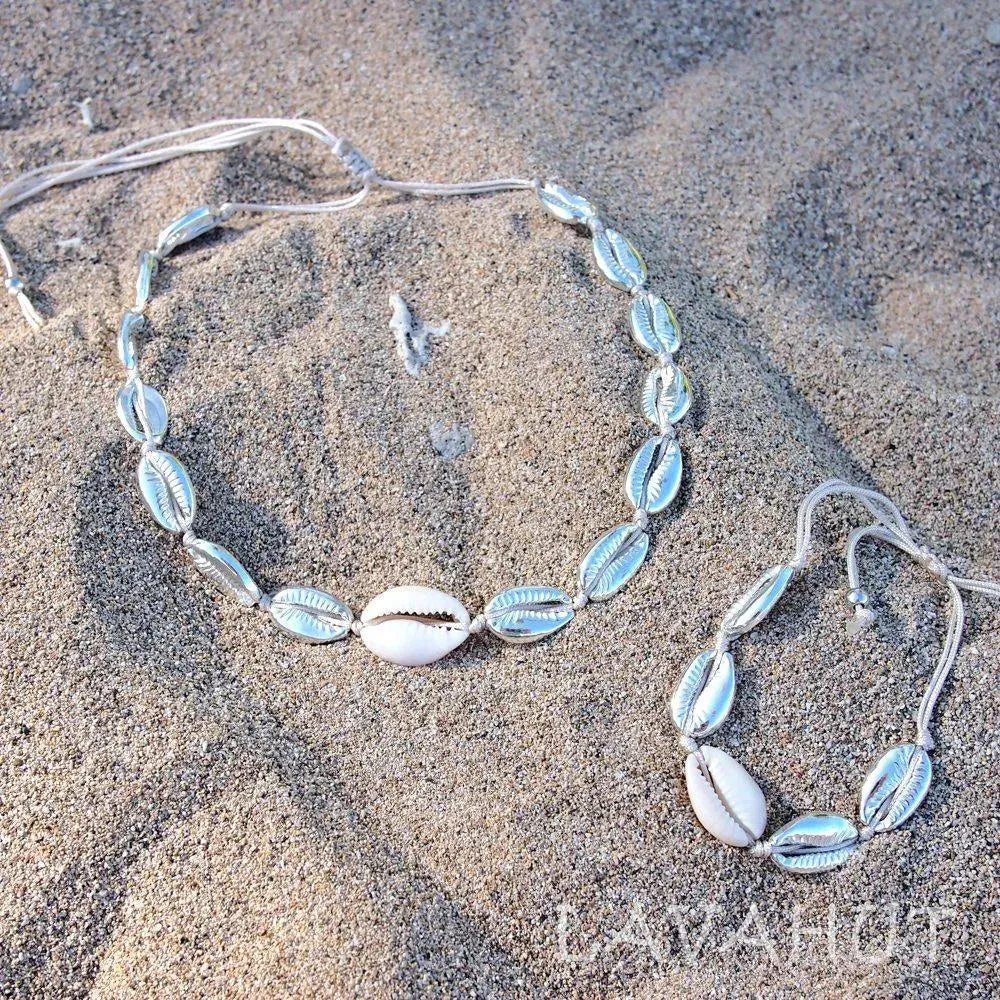 Waikiki Cowry Silver Hawaiian Bracelet