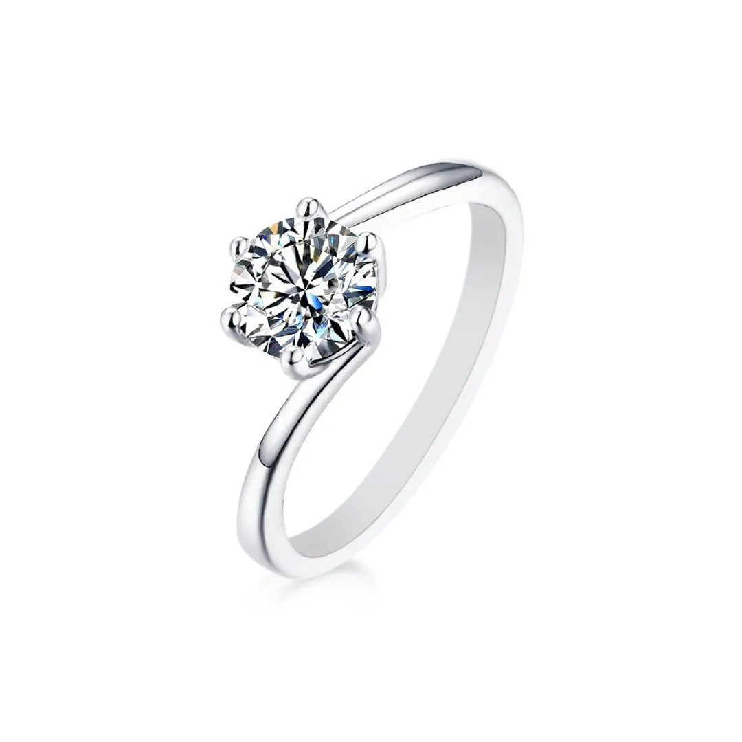 Wholesale Women's .5 CT Minimal Moissanite Ring in S925 Sterling Silver